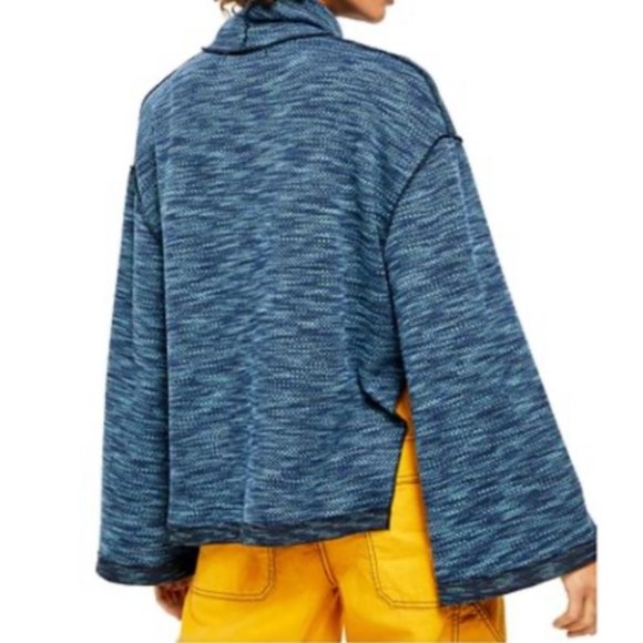 Free People Sunny Days Blue Turtleneck Top Size XS NWT - Picture 6 of 16